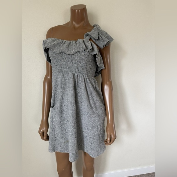 Juicy Couture Dresses & Skirts - Juicy Couture Heather Gray Smocked Ruffle Mini Dress NWT